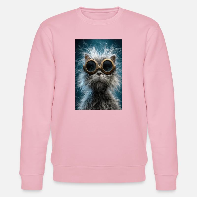 Steampunk Katzenbrille - Stanley/Stella Unisex Bio-Sweatshirt CHANGER  - Hellrosa