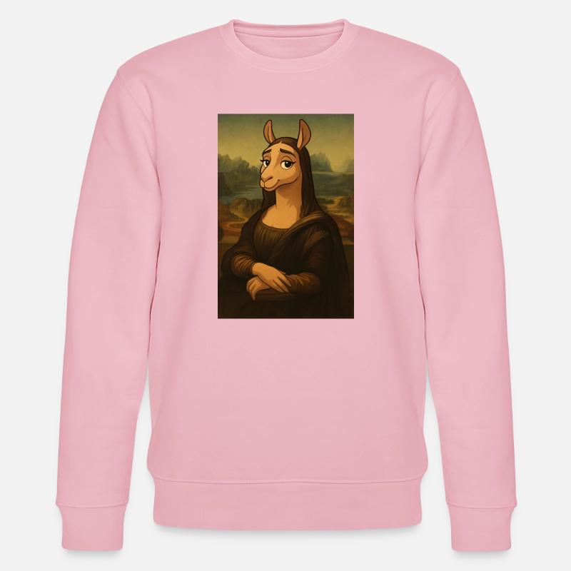 Lama Mona Lisa Rätselhaft - Stanley/Stella Unisex Bio-Sweatshirt CHANGER  - Hellrosa