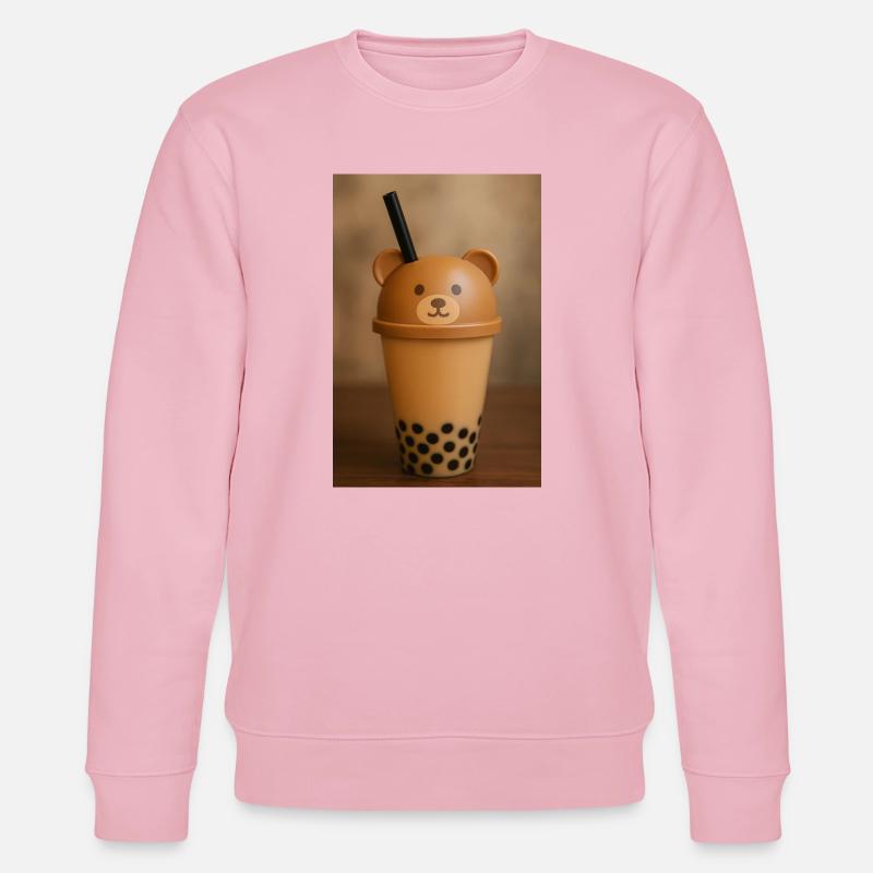 Bear Lid Bubble Tea Cup Design - Stanley/Stella Unisex Bio-Sweatshirt CHANGER  - Hellrosa
