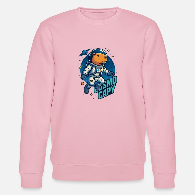 Cosmo Capy – Romkapybara-skjorte 🚀 - Stanley/Stella CHANGER økologisk unisex-sweatshirt - lyserosa