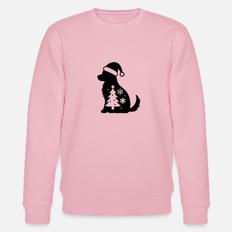 Zwei Schneeflocken auf Schwarz - Stanley/Stella Unisex Bio-Sweatshirt CHANGER  - Hellrosa
