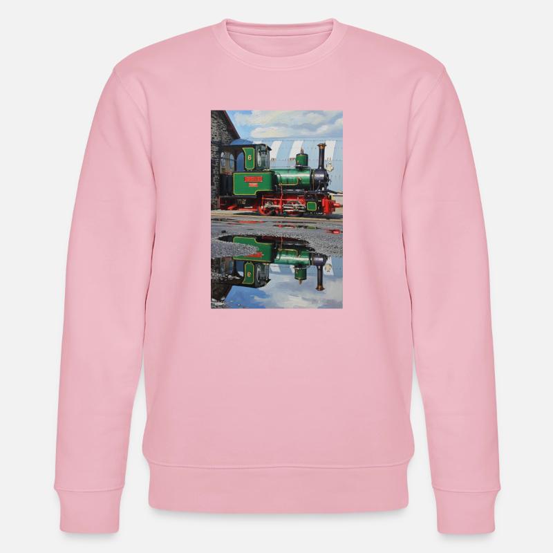 Reflexion der Dampflokomotive - Stanley/Stella Unisex Bio-Sweatshirt CHANGER  - Hellrosa