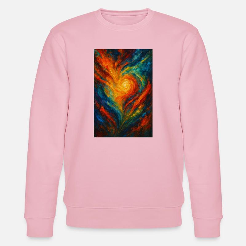 Chromatisches Wirbel-Abstraktes Feuer - Stanley/Stella Unisex Bio-Sweatshirt CHANGER  - Hellrosa