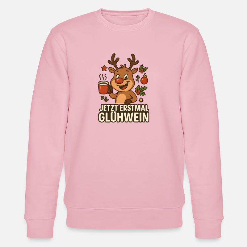 Renne au vin chaud de Noël - Sweat bio CHANGER Stanley/Stella Unisexe - rose pâle
