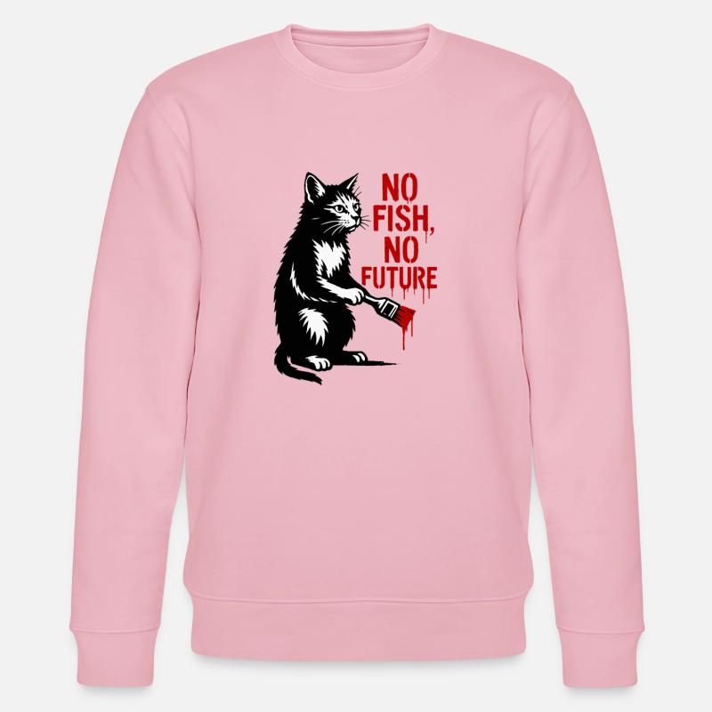 No Fish No Future Cat Graffiti - Stanley/Stella CHANGER Unisex Organic Sweatshirt - cotton pink