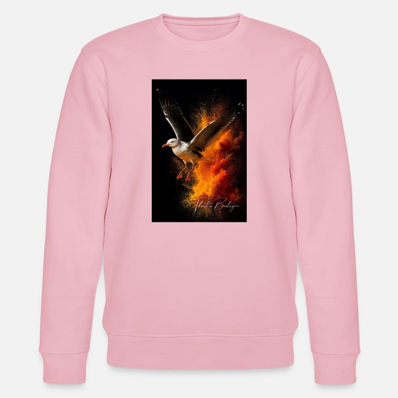 Möwenflug vor Feuerstaub - Stanley/Stella Unisex Bio-Sweatshirt CHANGER  - Hellrosa
