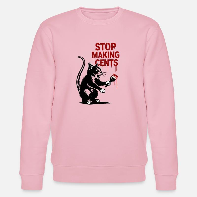 Stop Making Cents Katzengraffiti - Stanley/Stella Unisex Bio-Sweatshirt CHANGER  - Hellrosa