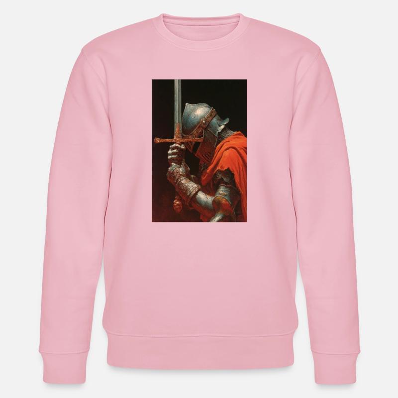 Chevalier médiéval avec épée - Sweat bio CHANGER Stanley/Stella Unisexe - rose pâle
