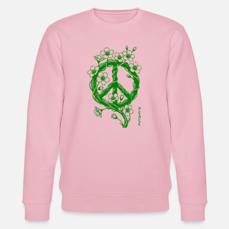 Blüten Peace Symbol - Stanley/Stella Unisex Bio-Sweatshirt CHANGER  - Hellrosa