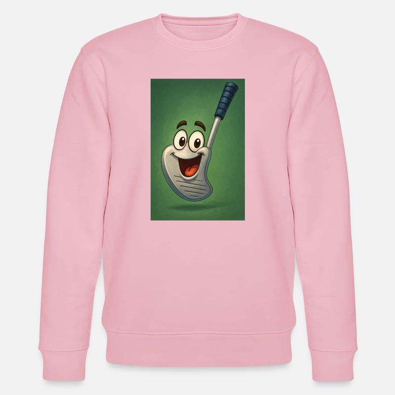 Glücklicher Golfschläger mit Gesicht - Stanley/Stella Unisex Bio-Sweatshirt CHANGER  - Hellrosa