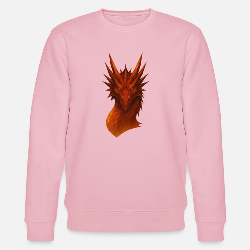 Flammender Lowpoly Drache - Stanley/Stella Unisex Bio-Sweatshirt CHANGER  - Hellrosa