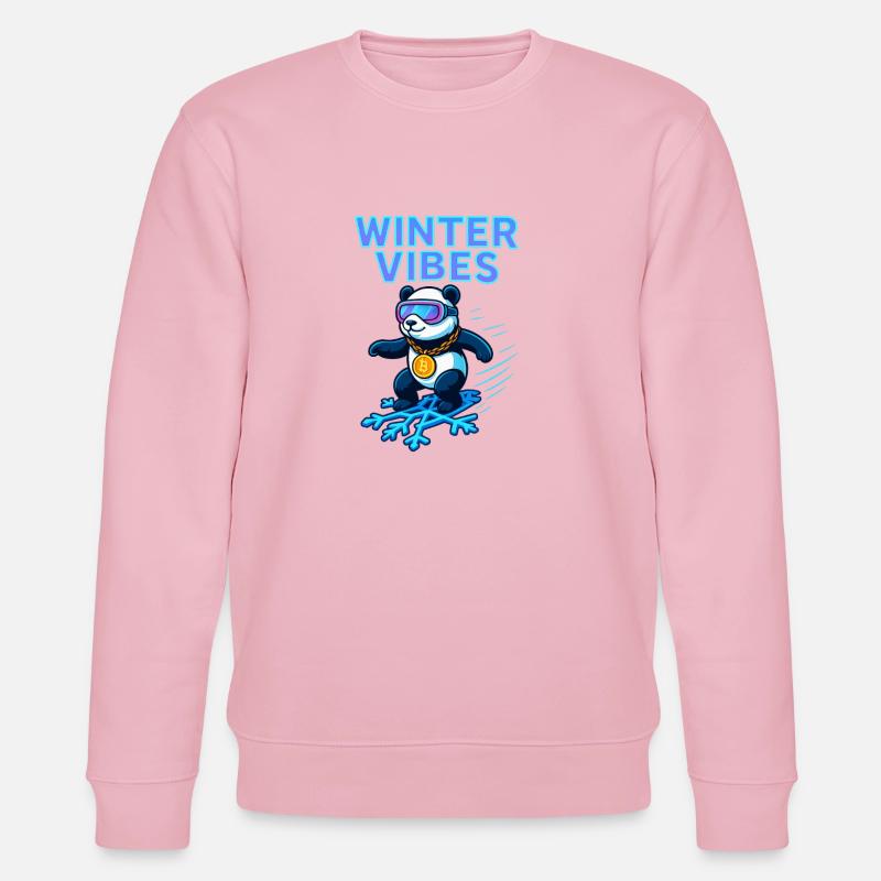 Winter Vibes Panda Neon - Stanley/Stella Unisex Bio-Sweatshirt CHANGER  - Hellrosa