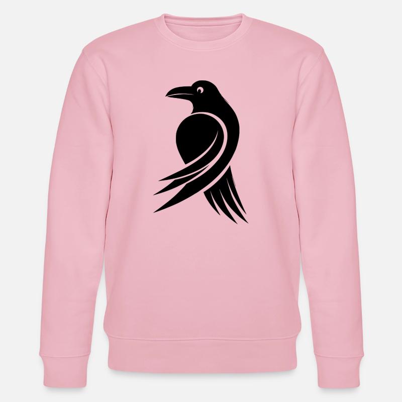Schwarzer Rabe mit Tribal Vibes - Stanley/Stella Unisex Bio-Sweatshirt CHANGER  - Hellrosa