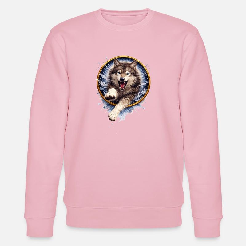 Wolfsring Spritzangriff - Stanley/Stella Unisex Bio-Sweatshirt CHANGER  - Hellrosa