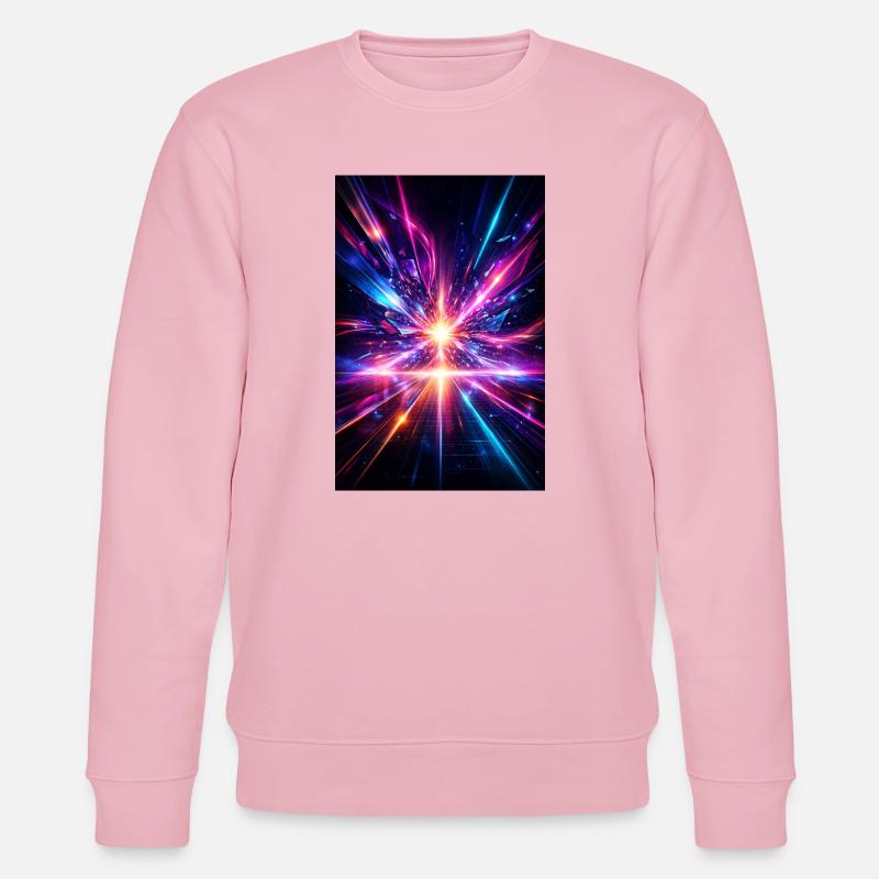 Neon Rays Explosion - Stanley/Stella CHANGER Unisex Organic Sweatshirt - cotton pink