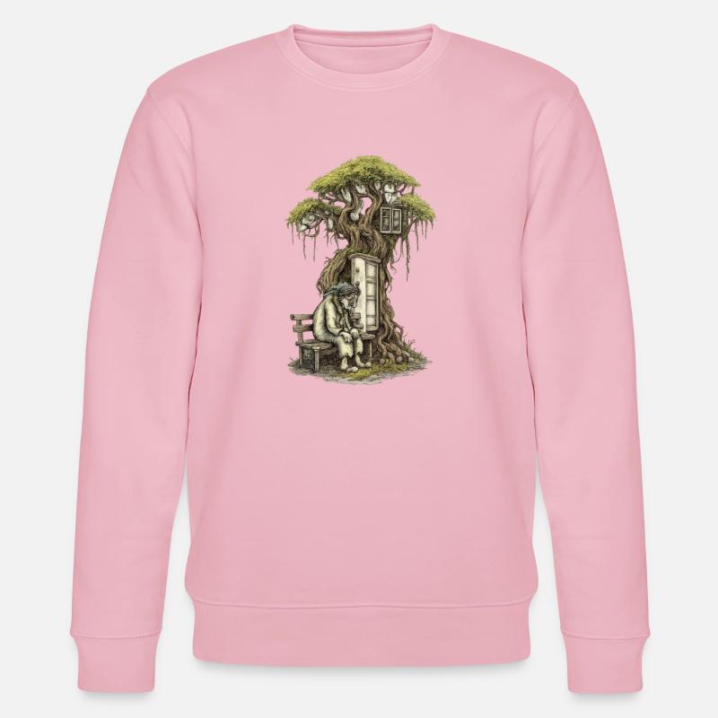 Baumhausgedicht: Greis hockt vor Baum - Stanley/Stella Unisex Bio-Sweatshirt CHANGER  - Hellrosa