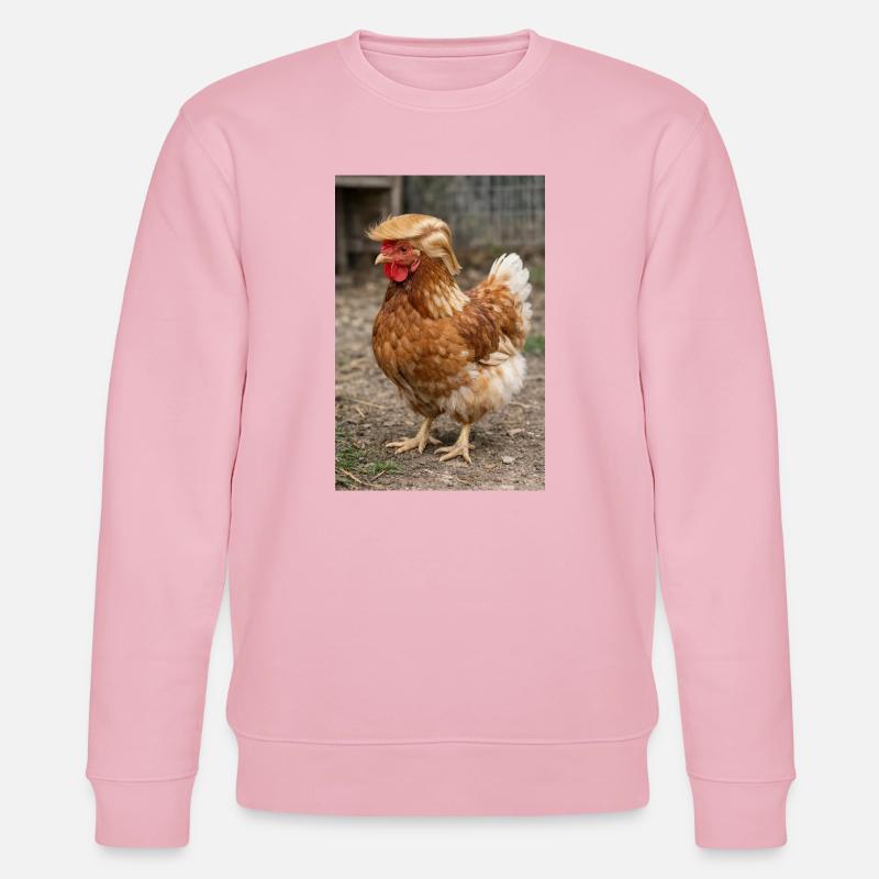 Huhn mit Haarpracht Retro - Stanley/Stella Unisex Bio-Sweatshirt CHANGER  - Hellrosa
