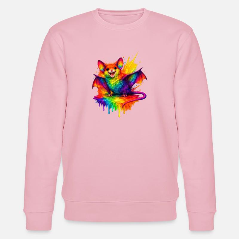 Regenbogenfledermaus Splash - Stanley/Stella Unisex Bio-Sweatshirt CHANGER  - Hellrosa