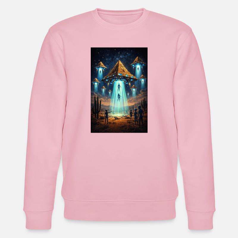 Fusée pyramidale extraterrestre OVNI - Sweat bio CHANGER Stanley/Stella Unisexe - rose pâle