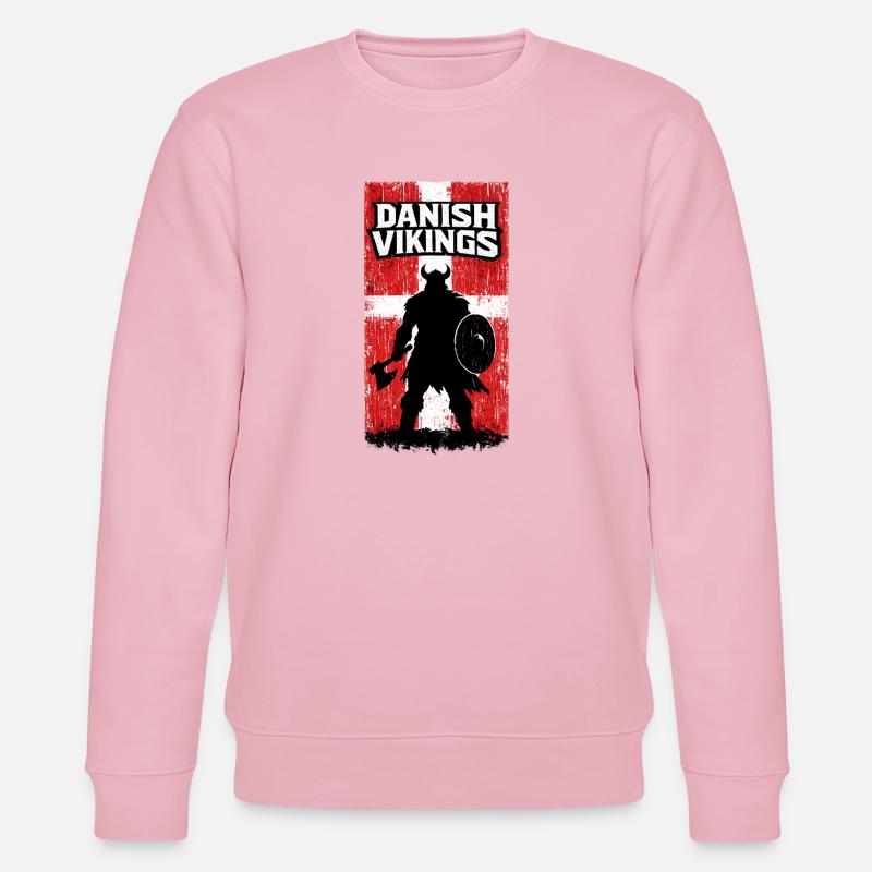 Dänische Wikinger – Wikingerkrieger-Dänische Flagge - Stanley/Stella Unisex Bio-Sweatshirt CHANGER  - Hellrosa