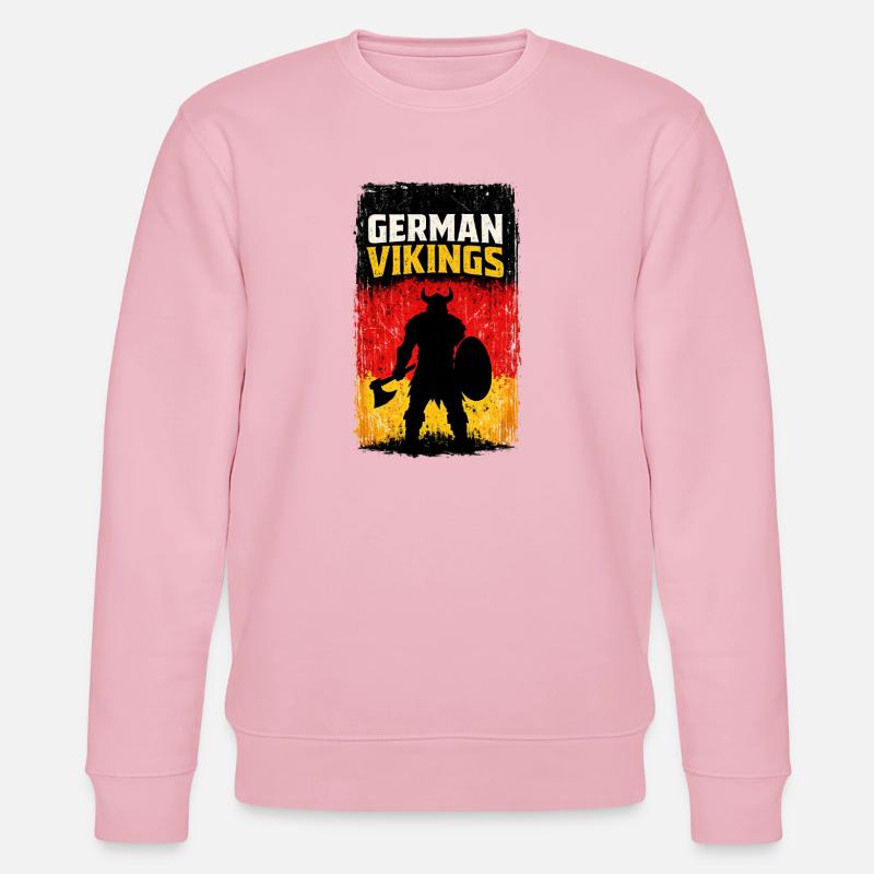 Deutsche Wikinger – Wikingerkrieger-Deutschland-Flagge - Stanley/Stella Unisex Bio-Sweatshirt CHANGER  - Hellrosa