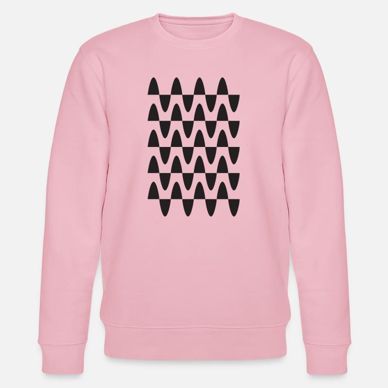 Midnight Wave Grid Pattern - Stanley/Stella CHANGER Unisex Organic Sweatshirt - cotton pink