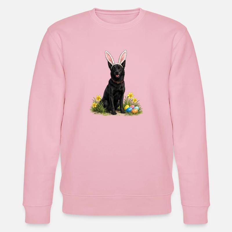 Osterhund mit Hasenohren & Eier - Stanley/Stella Unisex Bio-Sweatshirt CHANGER  - Hellrosa