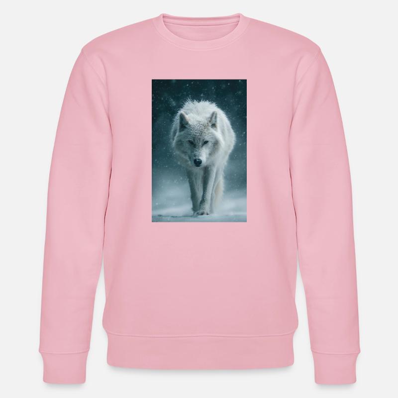 Arktischer Wolf im Schneefall - Stanley/Stella Unisex Bio-Sweatshirt CHANGER  - Hellrosa