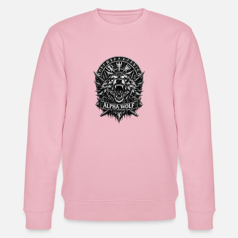 Blason runique de l’Alpha Wolf - Sweat bio CHANGER Stanley/Stella Unisexe - rose pâle
