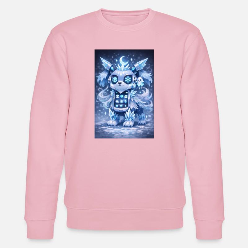 Eis-Kristall Robo-Hund - Stanley/Stella Unisex Bio-Sweatshirt CHANGER  - Hellrosa
