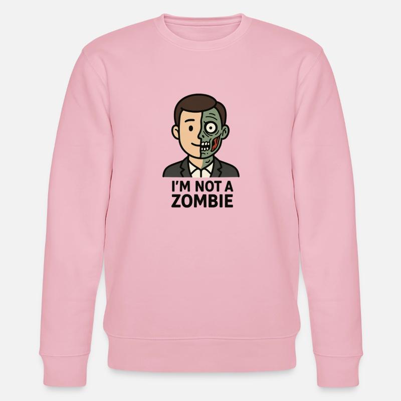 Half Human Half Zombie - Stanley/Stella CHANGER Unisex Organic Sweatshirt - cotton pink