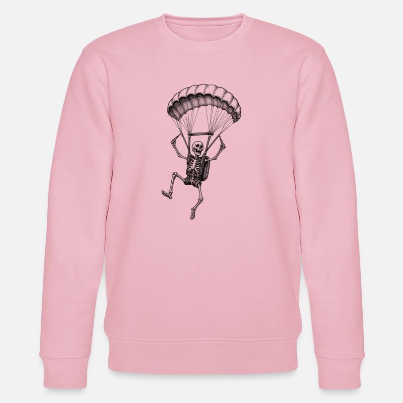 Squelette avec motif d’aventure parachute - Sweat bio CHANGER Stanley/Stella Unisexe - rose pâle