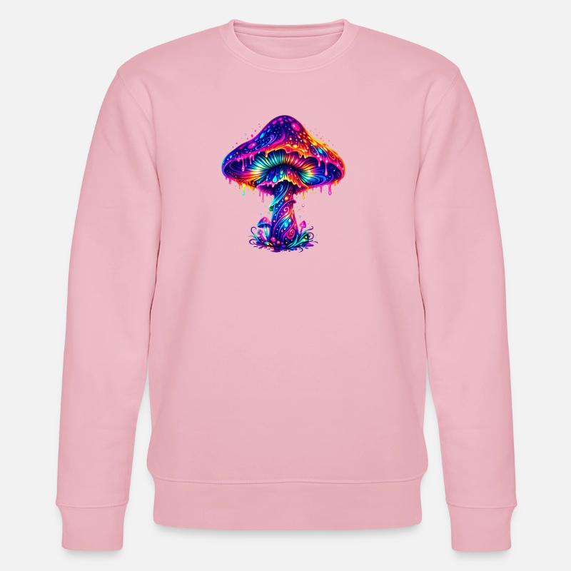 Psychedelischer Regenbogenpilz - Stanley/Stella Unisex Bio-Sweatshirt CHANGER  - Hellrosa