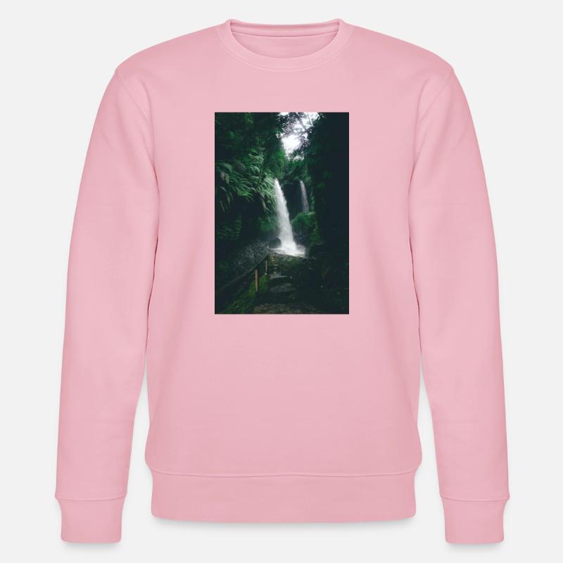 Cascade dans la Jungle Verte - Sweat bio CHANGER Stanley/Stella Unisexe - rose pâle