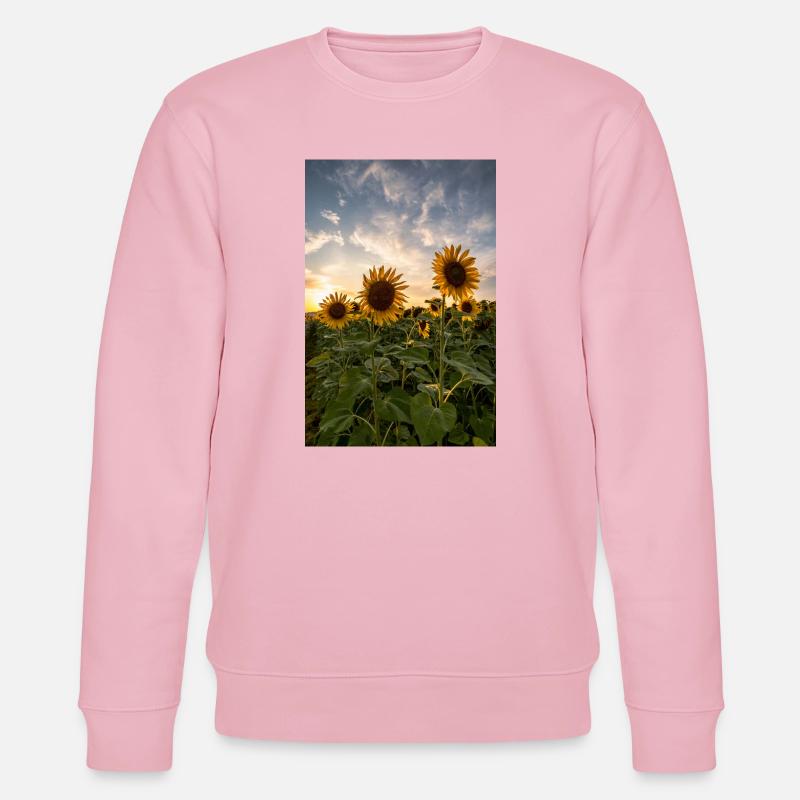 Sonnenblumen bei Sonnenuntergang - Stanley/Stella Unisex Bio-Sweatshirt CHANGER  - Hellrosa