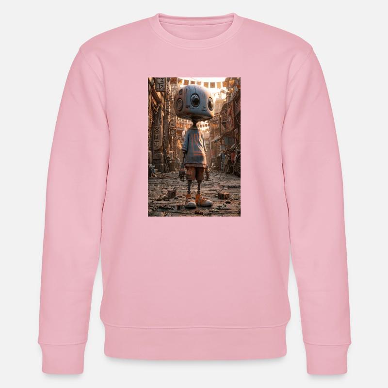 Rusty Robot in Neon Bazaar - Stanley/Stella CHANGER Unisex Organic Sweatshirt - cotton pink