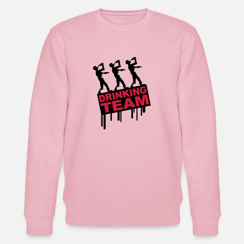 Drunken Party Zombies Drinking Team - Stanley/Stella CHANGER Unisex Organic Sweatshirt - cotton pink