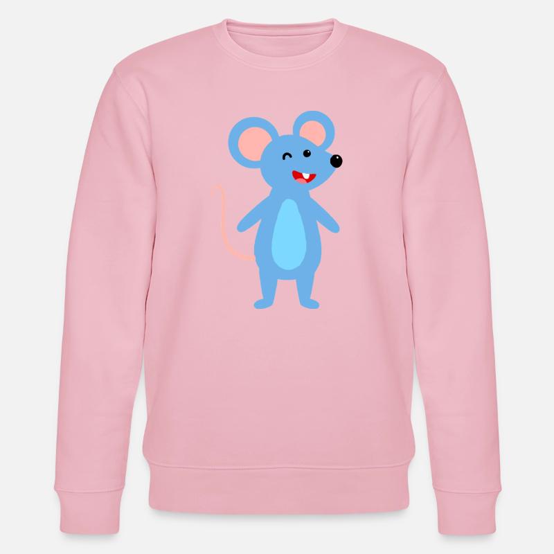 Zwinkernde blaue Maus - Stanley/Stella Unisex Bio-Sweatshirt CHANGER  - Hellrosa