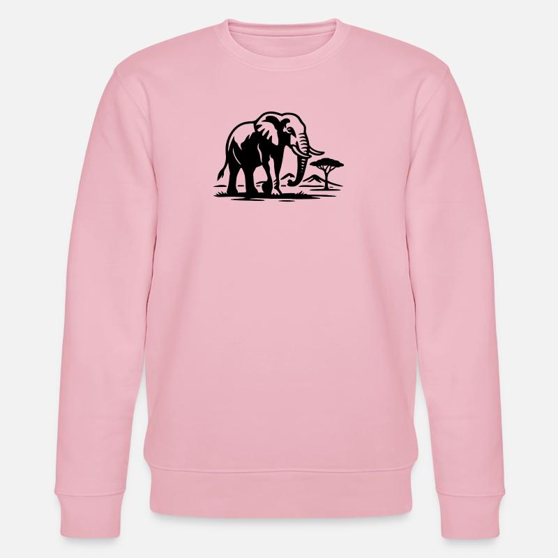 Elefant Silhouette Savanne - Stanley/Stella Unisex Bio-Sweatshirt CHANGER  - Hellrosa