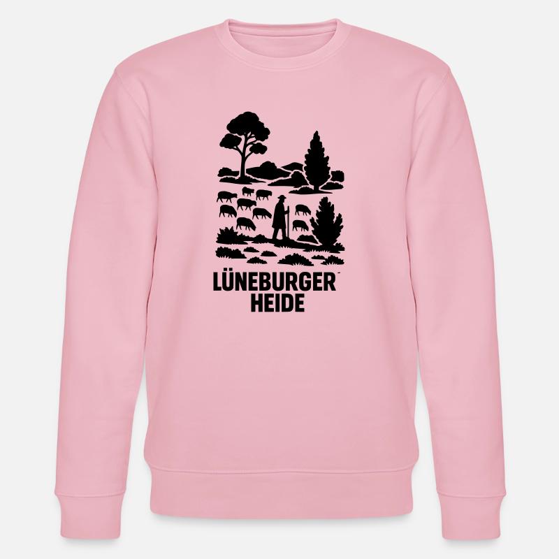 Lüneburger Heide Schäfer Heidschnucken Idylle - Stanley/Stella Unisex Bio-Sweatshirt CHANGER  - Hellrosa