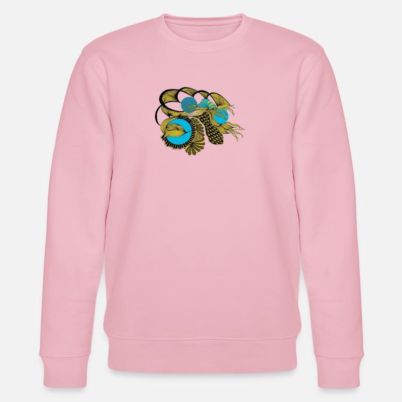 Goldene Koi mit Blaue Kreise - Stanley/Stella Unisex Bio-Sweatshirt CHANGER  - Hellrosa