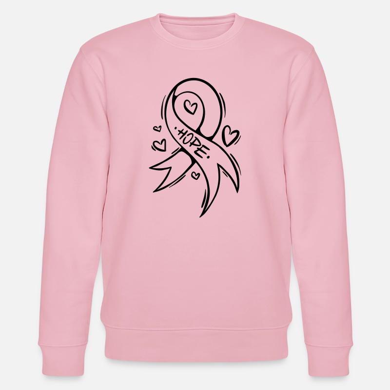Hope Cancer Schleife Herz - Stanley/Stella Unisex Bio-Sweatshirt CHANGER  - Hellrosa