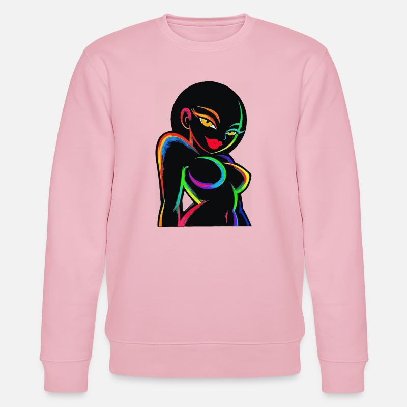 Neon-Regenbogen-Silhouette - Stanley/Stella Unisex Bio-Sweatshirt CHANGER  - Hellrosa