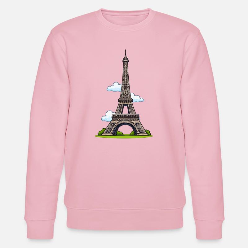 Tour Eiffel style dessin animé - Sweat bio CHANGER Stanley/Stella Unisexe - rose pâle