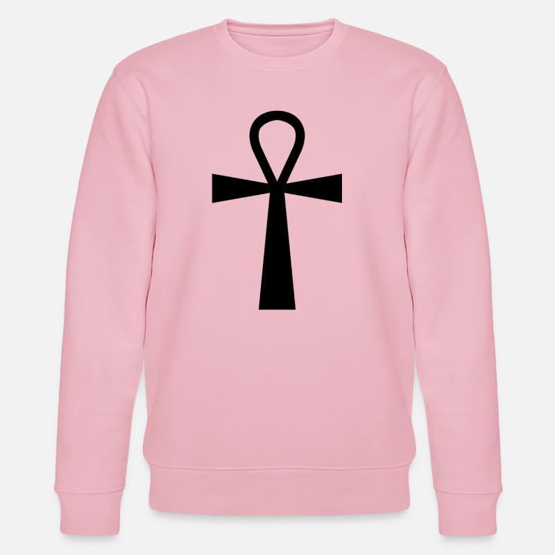 Croix d’Ankh égyptienne - Sweat bio CHANGER Stanley/Stella Unisexe - rose pâle