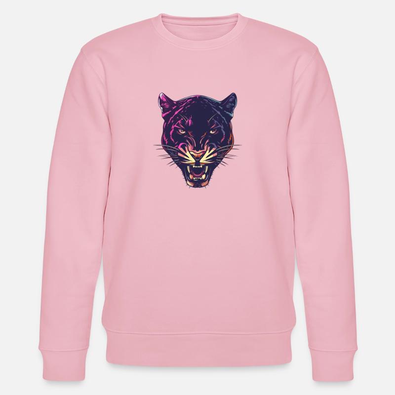 Neon Panther Kopf Design - Stanley/Stella Unisex Bio-Sweatshirt CHANGER  - Hellrosa