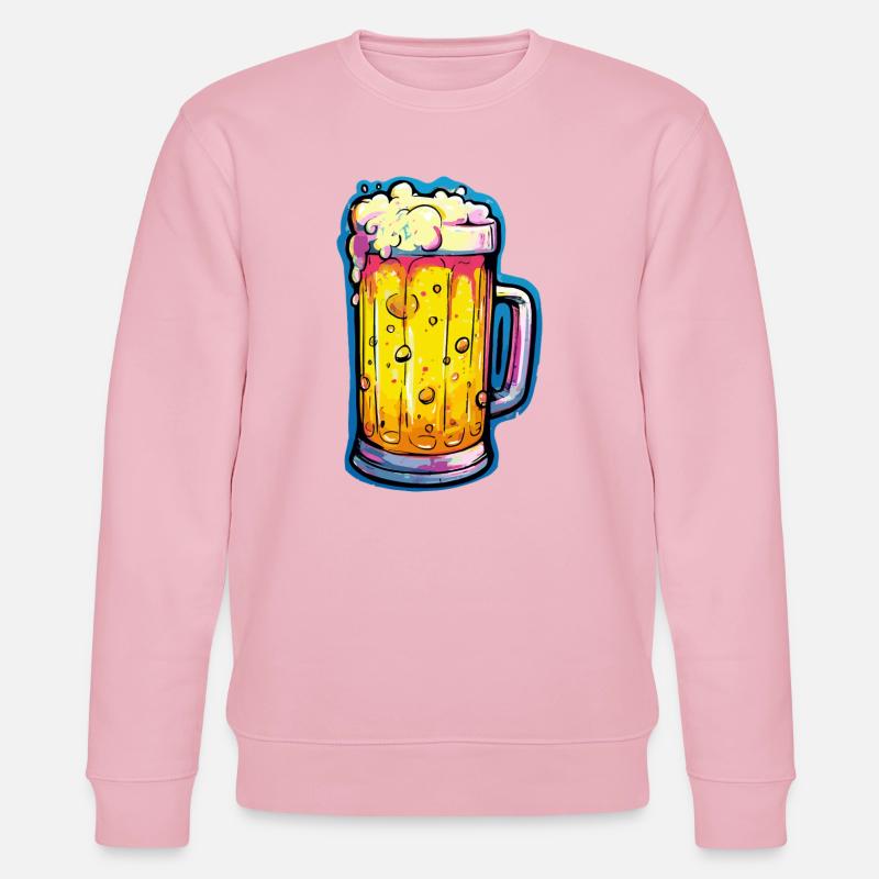 Bier Comic Bierglas - Stanley/Stella Unisex Bio-Sweatshirt CHANGER  - Hellrosa