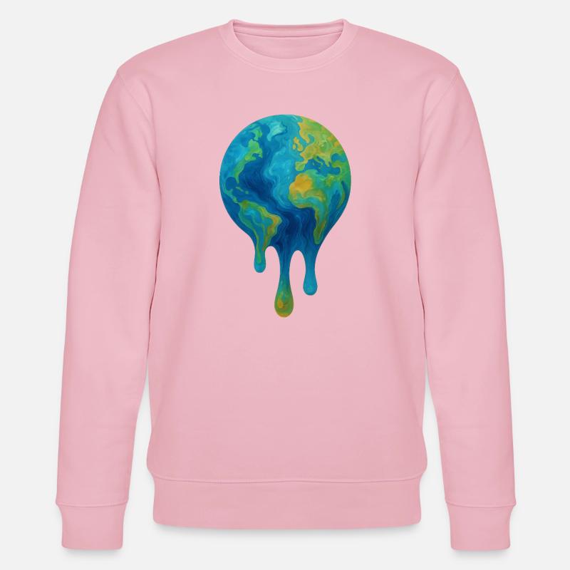 Melting Globe – Art abstrait du climat - Sweat bio CHANGER Stanley/Stella Unisexe - rose pâle