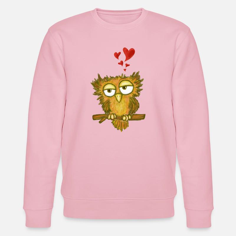 Verliebte Eule - Stanley/Stella Unisex Bio-Sweatshirt CHANGER  - Hellrosa