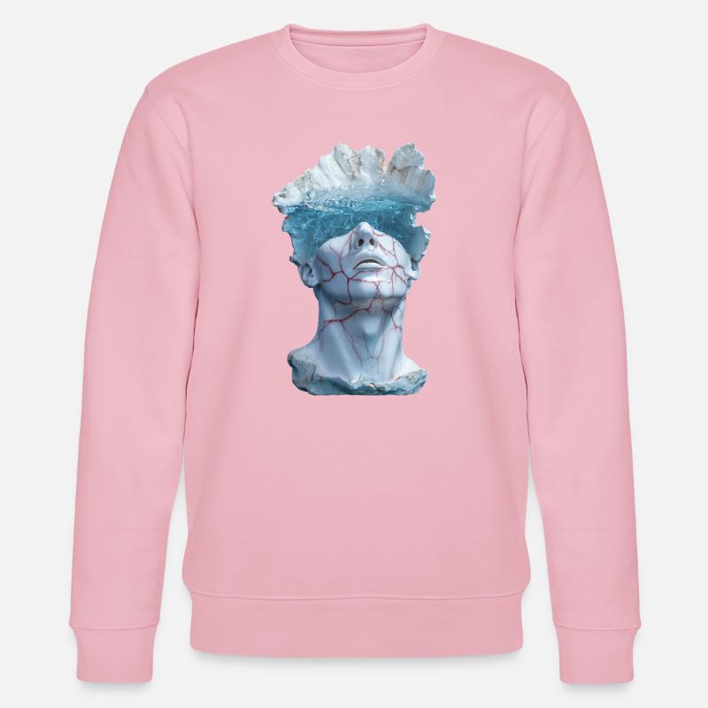 surreale Marmorstatuenbüste - Stanley/Stella Unisex Bio-Sweatshirt CHANGER  - Hellrosa